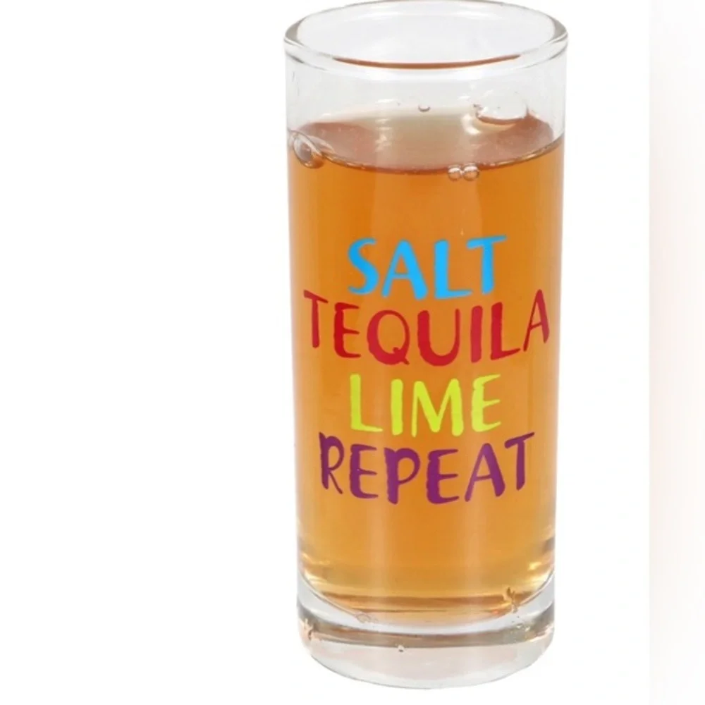 4pack “bottoms up” “salt tequila lime repeat” Printed Celebratory Shot Glass set
